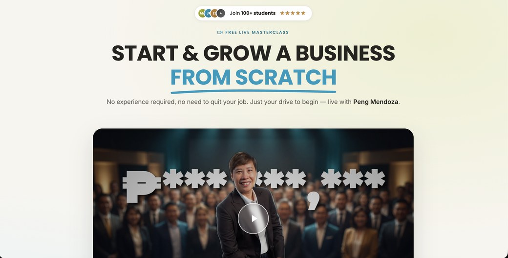 Free live business masterclass